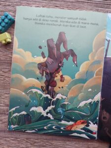Rekomendasi Buku Anak: cover belakang Buku Luftan dan Monster