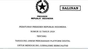 Tangkapan layar salinan Perpres tentang Publisher Right.
