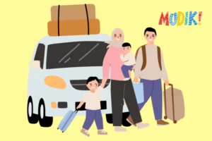 Ilustrasi tips mudik bersama anak