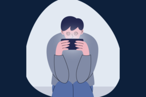 Ilustrasi anak kecanduan game online