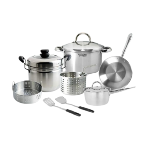 Alat masak stainless steel.