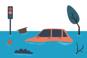 Ilustrasi mobil terendam banjir