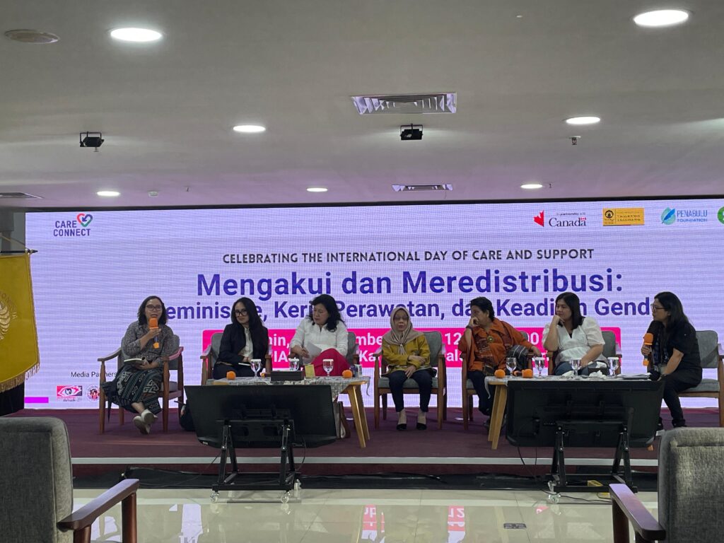 Talkshow Mengakui dan Meredistribusi: Feminisme, Kerja Perawatan dan Keadilan Gender di Kampus Universitas Indonesia, Jakarta, Senin, 17 November 2025.