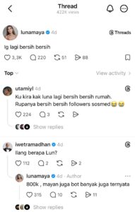 Jumlah followers instagram turun