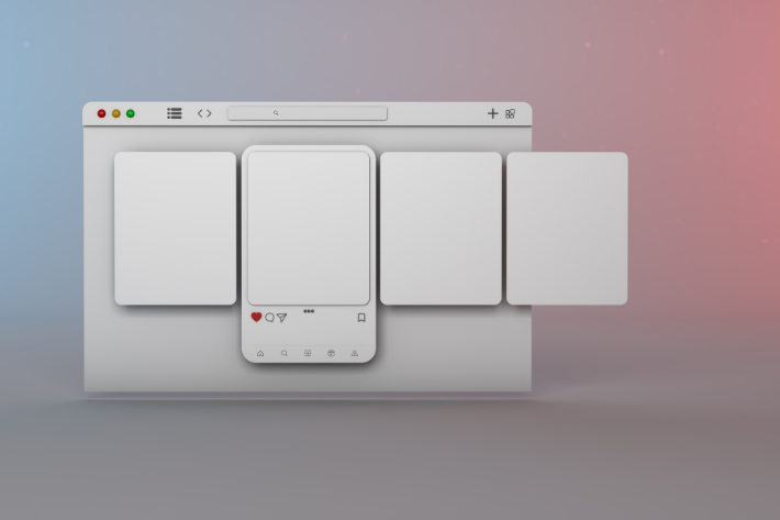 Ilustrasi Instagram carousel multiple caption